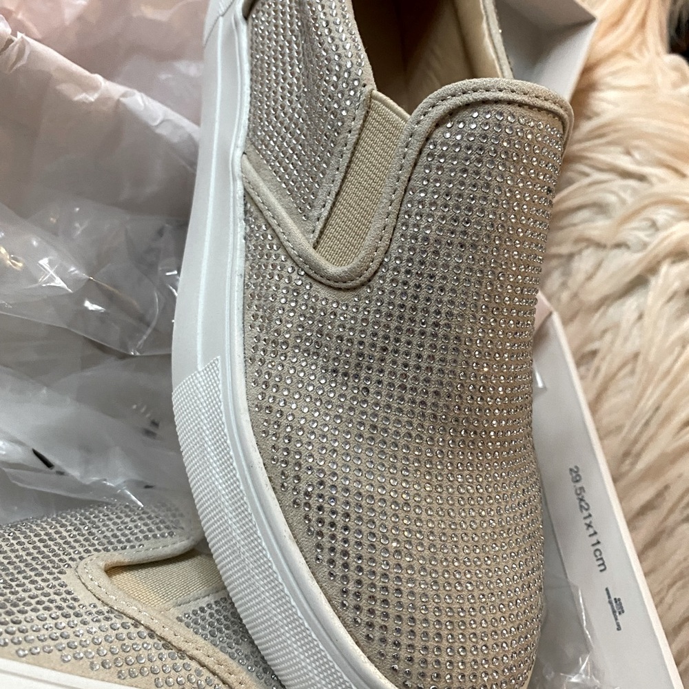 Bejeweled slip on sneakers